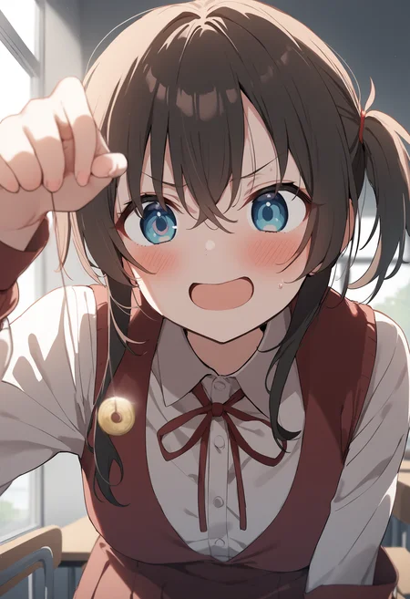 1girl,sincos, ningen mame, toosaka asagi,solo,medium breasts,school uniform,
hypnosis, mind control,looking at viewer, hand up, coin on string, <lora:hypnosis_XL_v1:0.7>
upper body, brown hair, black eyes,determined, by classroom window, open mouth, disheveled hair,
best quality, very aesthetic, absurdres