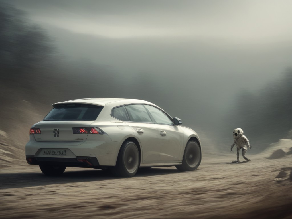 score_9,score_8_up,score_7_up, 508, (zombies), horror, scary, creepy, outside, palmers, motion blur,  detailed background, berline, peugeot 508<lora:508_xl:1>