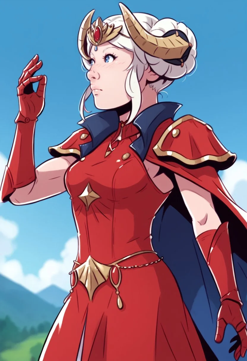 score_9, score_8_up, score_7_up, score_6_up, davecheung-dh BREAK, portrait, warEdel, double bun, fake horns, short hair, tiara, red dress, red cape, red gauntlets, long dress <lora:Artist_Style_-_Dave_Cheung:0.7> <lora:add-detail-xl:0.4> <lora:edelgard-pdxl-nvwls-v1:0.7>