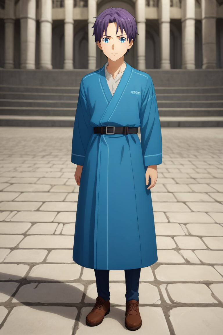 score_9, score_8_up, score_7_up, source_anime, rating_safe, intricate details, (3d:0.4), looking at viewer, depth of field, 1boy, male focus, ice blue eyes, purple hair,, solo, from afar, full body, stone road, noon, waving, tearing up, <lora:sao_alicization_style_pony:0.92>, sao_alicization_style, <lora:sdxl_lightning_8step_lora:1>
