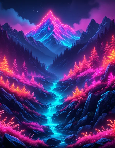 novuschroma70 style neon Misty Mountain Hop <lora:novuschroma70 style:0.95> <lora:sdxl_lightning_8step_lora:1>