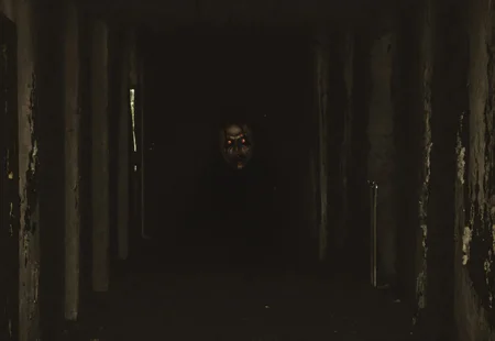 ab0m ((in a school)), <lora:ab0m1-000002:1> , horror scene, glowing eyes, depth of field, extremely detailed, (((creepy))), (((scary)))