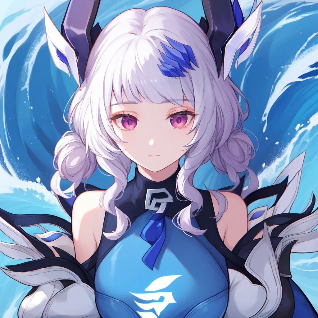 score_9, score_8_up, score_7_up,liliana _wave, 1girl, white hair, purple eyes, thighhighs, gloves, dress, black thighhighs, blue dress, blue gloves, hair ornament, bare shoulders, sleeveless, fox ears, 1girl, solo, dress, thighhighs, blue dress, gloves,