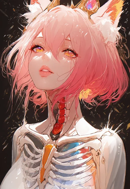 embedding:urn:air:sd1:embedding:civitai:222256@250708, score_9, score_8_up, score_7_up, score_6_up, score_5_up, source_anime, Expressiveh, th3rm4l, colorful, thermal, s33thru, transparent, painterly, dynamic, cowboy shot, speedlines, movement, 1girl, japanese fox girl, kitsune, multiple tails, parted lips, see-through body, transparent body, skeleton, translucent, wide hips, large breasts, close-up, face focus, portrait, <lora:pony/expressiveh:0.7>, <lora:add-detail-xl:2>, <lora:agm-artist-richy-v1_pdxl:1>, <lora:see_through_not_sticky:0.85>