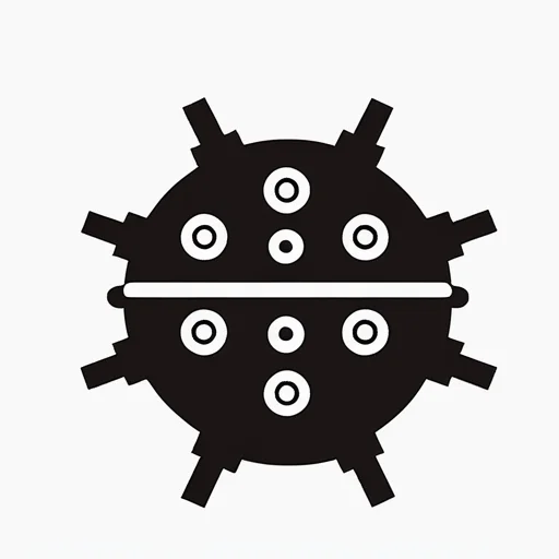 ((( White background, solid color background))),<lora:gmic_bptbv1-000014:1>,93icon\(93ic1\), black and white image of a mine, with a white background and a black outline, solo, looking at viewer, simple background, white background, standing, monochrome, full body, no humans, silhouette
