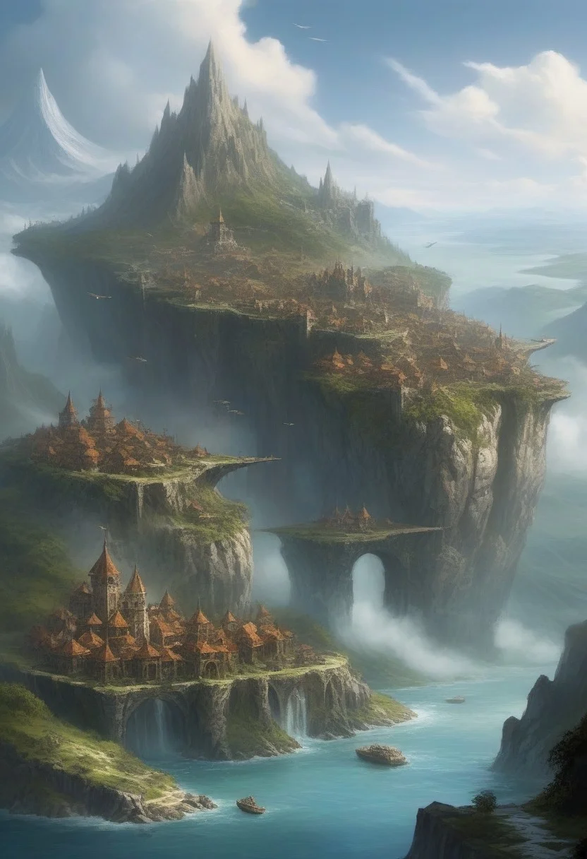 netheril was a nation of flying islands in the old and anciente fantasy world of Faerun from dungeons and dragons, it's cities flies with grace and powerfull and amazing magic, it's spells are so gloweing and full of life in it's breathtaking forms
