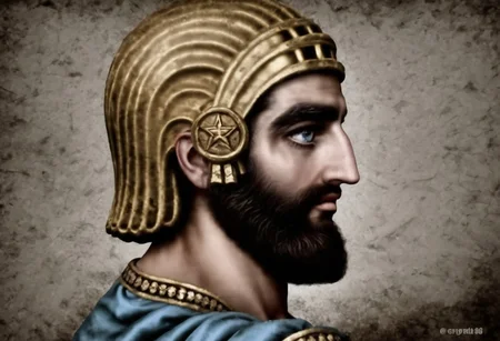 1boy, eye catching image of Cyrus the great, realistic, 8par