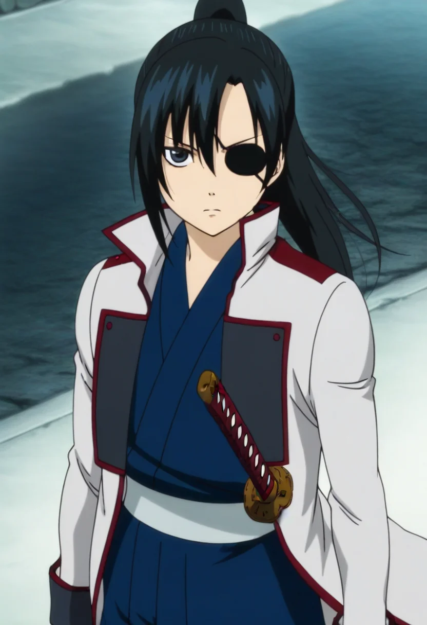masterpiece, best quality, absurdres, detailed skin, detailed eyes, detailed face, anime colored, anime screencap, anime colored,
<lora:yagyu_kyuubei:1>, 1 girl, kyubei, japanese clothes, katana,
looking at viewer, serious, katana, cowboy shot,
((white background)),