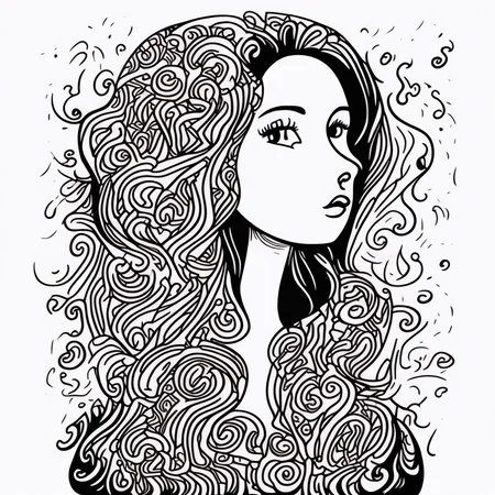 <lyco:Doodle_Sa_May :1.0> woman by doodle style