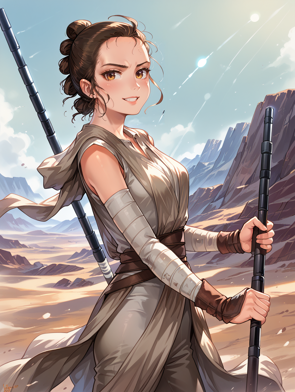 score_9, score_8_up, score_7_up,source_anime,BREAK, solo, (light smile:0.7), 
rey_star_wars,
<lora:rey_star_wars:1>