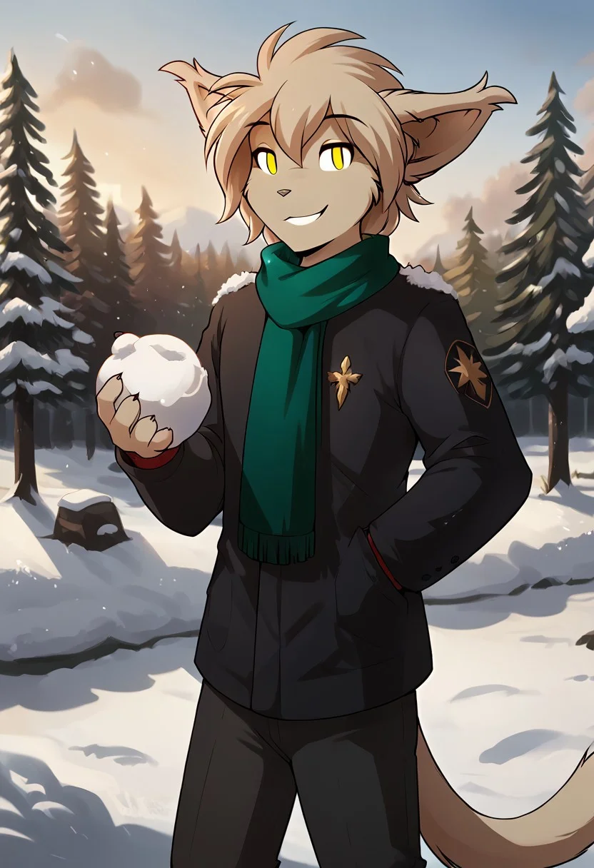score_9, score_8_up, score_7_up,score_6_up,score_5_up, source_furry
BREAK
solo, furry male anthro, medium hair, flat chest, (cute, smile, seductive, looking at viewer), black winter jacket, green scarf, black winter pants, (outdoors, standing, winter, winter park, Playing snowballs), playing snowballs, throwing a snowball
BREAK
<lora:Keith-Twokinds-SDXL-AnonTK-V1:0.85>, keith-twokinds, basitin, mammal, feline tail, <lora:p:0.35>