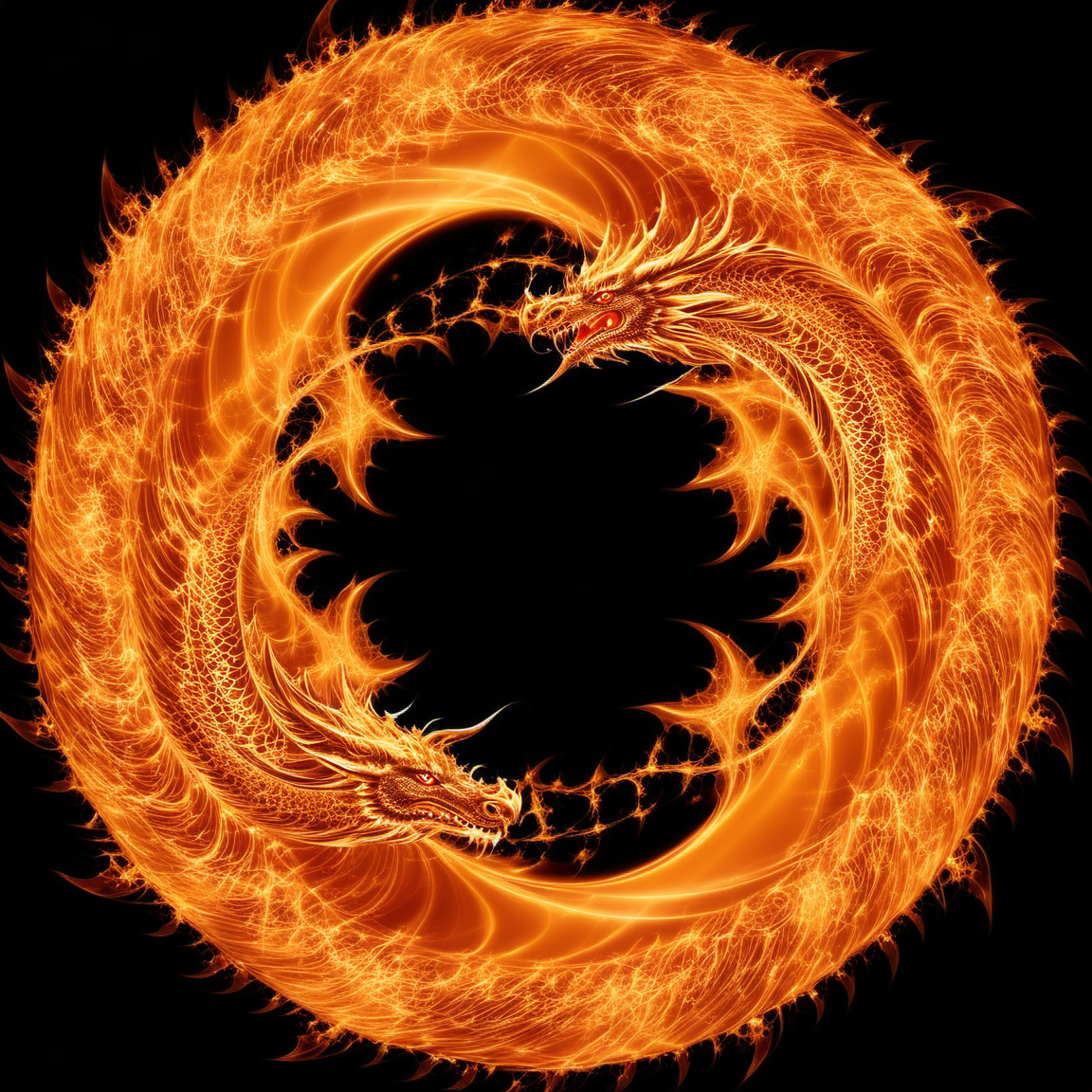 fireart, fire dragon,a bright orange swirl with a black background,<lora:fireart:1>,