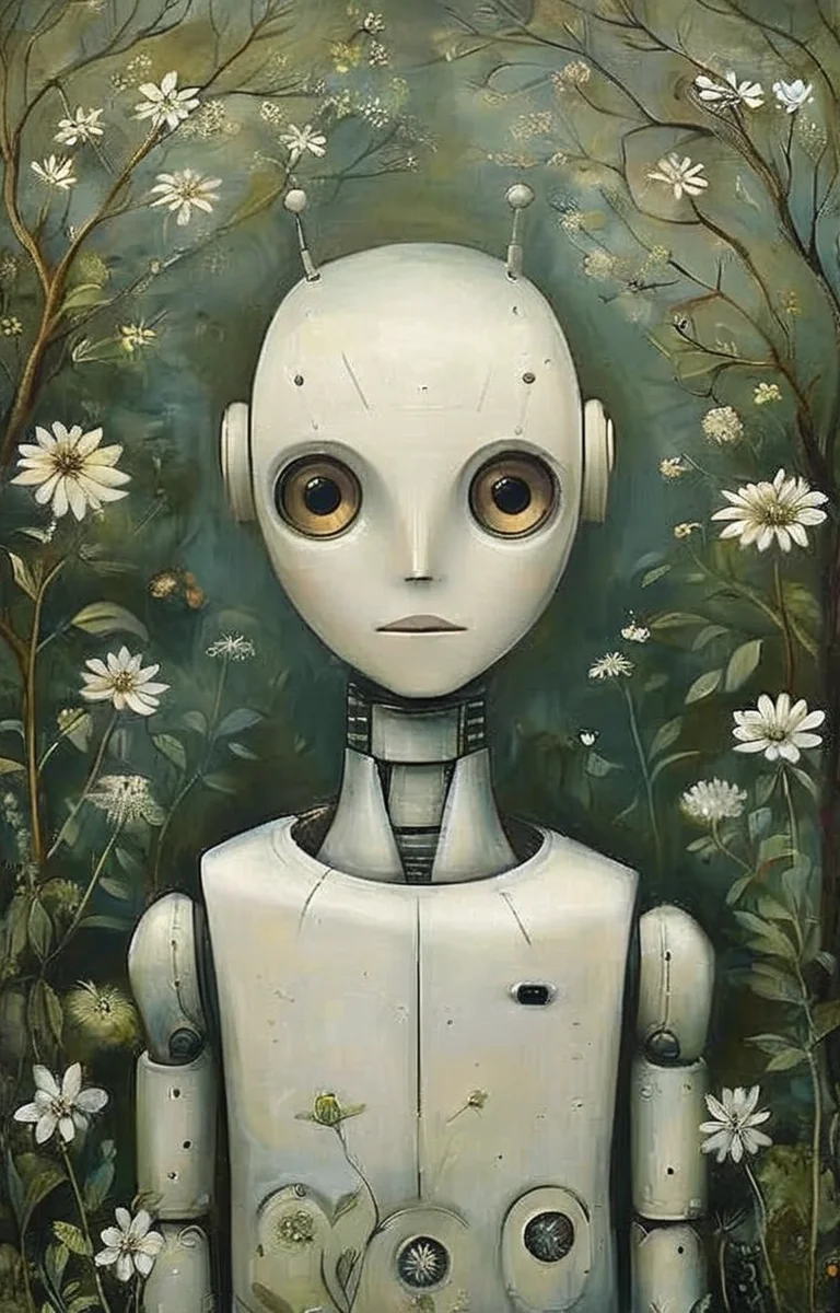 masterpiece,best quality,<lora:tbh148-sdxl:1>,illustration,style of Amanda Clark, portrait of robot