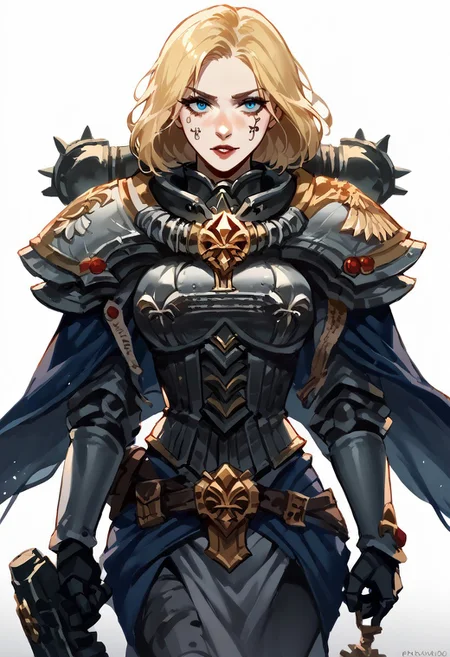 score_9, score_8_up, score_7_up, score_6_score_5_up, score_4_up, uncensored, BREAK,<lora:KarrynCE_Ver2:.8> , 1girl, solo, sexy pose, focus girl, jainapre, blonde hair, hood, capelet, adepta sororitas, wh40k, battle sisters, power armor, bltgun bolter weapon,black armor, pauldron,
<lora:Expressive_H:1>,Expressiveh