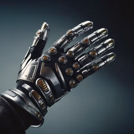cinematic film still of <lora:perfect hands 2:1>
a futuristic five fingers hand with a metal glove on Perfect Hand, shallow depth of field, vignette, highly detailed, high budget, bokeh, cinemascope, moody, epic, gorgeous, film grain, grainy