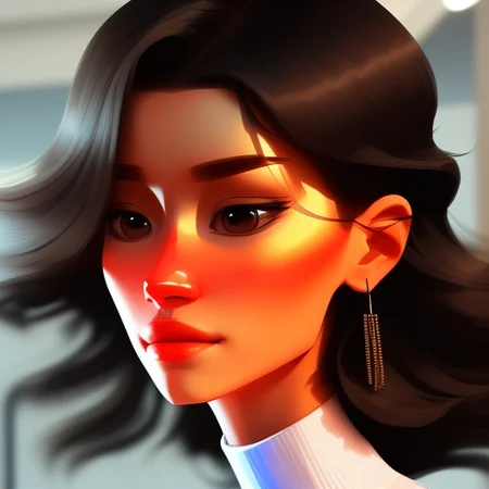 fresco full body portrait of a toned, sleek, Surprised Democrat woman, Stately, drunk, with long wavy black hair wearing turtleneck , digital art, trending on artstation, highly detailed, fine detail, intricate, outrun, vaporware