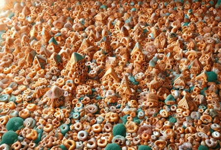 d0nu71f13d, made of doughnuts, Honeycomb Morph, honeycomb, Cliff House