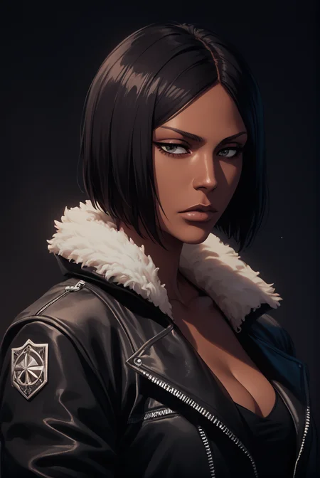 score_9, score_8_up, score_7_up, score_6_up, score_5_up,
jackie_tristan, jacket, flat, simplistic,
upper body portrait, abstract background, dramatic light, light and shadows, dark background,
solo, masterpiece, best quality, sharp_details, game_cg
<lora:Jackie_Tristan_Bleach:0.8>