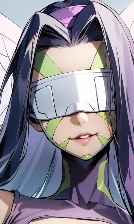 solo, kazemon, green eyes, blindfold, 
portrait, close-up, 
masterpiece, best quality, absurdres, 
<lora:Kazemon_XL:1>