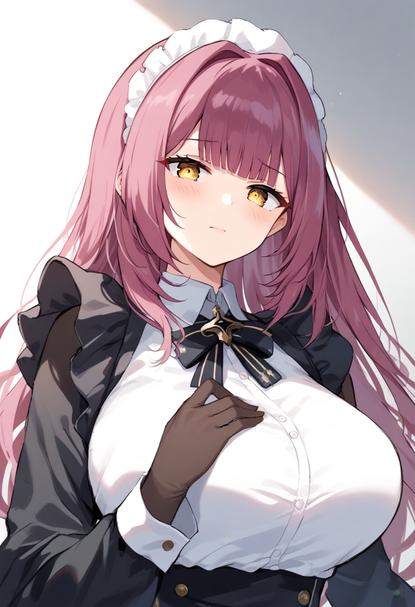 <lora:devonshire_XL-bf16-pony-v1:1> 1girl, devonshire_(azur_lane),maid, BREAK score_9, score_8_up, score_7_up, BREAK source_anime, best quality, masterpiece, uncensored,<lora:sdxl_lightning_4step_lora:1>(clear eyes:1.2),rating_explicit,(4 finger:0.5),zPDXLpg