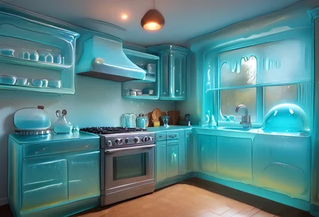 hud_mdrn_kitc,  No humans, kitchen, scenery, indoors, modern kitchen made out of slime, appliances made out of slime, cabinets made out of slime, neutral colors, earthy tones, 
natural light, no bright spots, 
((translucent slime)), ((transparent slime)), made of water, (bioluminescent slime), sl1m3, slime, slime-morph, ais-blmn, saturated colors, no creatures, no humans, no monsters, no pokemon, scenery only, scenery, ral-lava, watce, je11y, gummymorph,