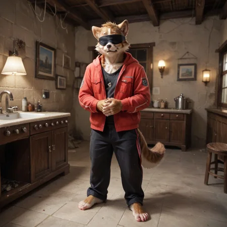 (((Barefoot furry character, full body, cinematic setting, furry male, plantigrade)))
The toll of the warning bell
My boots sink in bullet shells
I have become (((an outlaw)))
Nightmare of the damned
The hangman left the scaffold
I took him out, still blindfold
I made this place (((a ghost town)))
Painted the lanes red
I'll find you
I'll hunt you down
I'll be your final nightmare
I am (((the gunman)))
I bring salvation on this day
Here comes the gunman
You know that (((vengeance))) is my name
BREAK, intricate details, highly detailed, extreme detail, octane render, fine art, best quality, highres, (detailed face:1.5), ((full_body)), UHD, (((perfect hands))), low light, anime