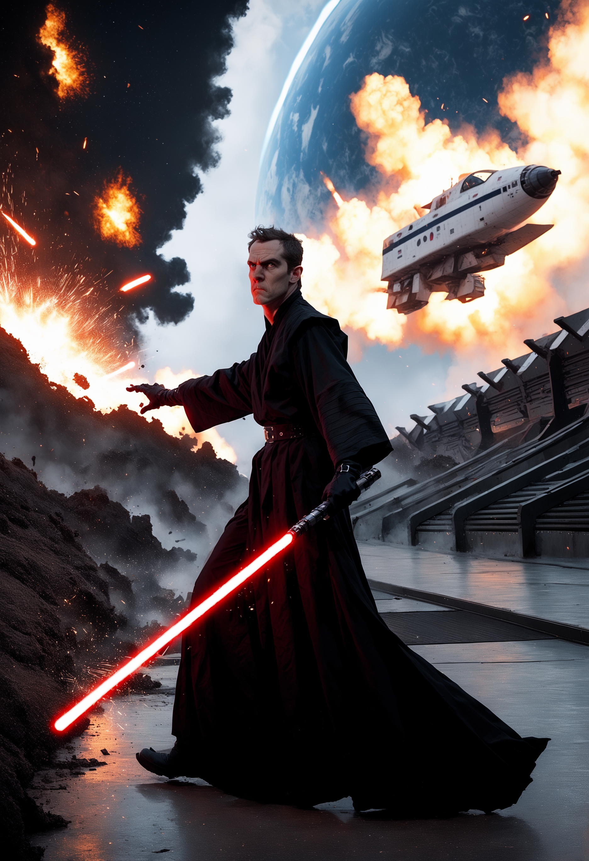 score_9, score_8_up, score_7_up, score_6_up, score_5_up, 1boy,running,lightsaber,lasers,space station,explosion,angry,side view,from side,
sith outfit,male
,<lora:SithPony-000030>