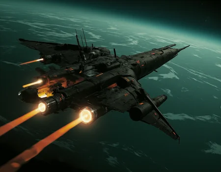 faded colors, masterpiece, best quality, 8k, hyper detailed, best quality, ultra high res, high resolution, detailed, raw, A sleek, ominous starship, adorned with grotesque symbols, its engines emitting an eerie glow, crew members with unsettling cybernetic enhancements, a feeling of impending doom, Hollywood Cinematic Film style,epic photography,dramatic light,Kodak film style,,DarkAtmosCE style,,Blade Runner style,,anime style,<lora:Luminous_Shadowscape:0.6>,<lora:Hollywood Cinematic Film style v1:1>,<lora:DarkAtmospheric:0.6>,<lora:Blade Runner style v1:1>,<lora:anime style (Tales of black freighter) v1:1>