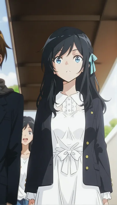 1girl,
<lora:shinjidai_V3:1>
(anime screenshot,anime screencap,:1.2)
white dress, sunlight, summer, beach, standing, see-through clothes,flom below,,
(depth of field, bokeh, solo focus, :0.9)
<lora:dmd2_sdxl_4step_lora_fp16:1>
<lora:eigatore_V2:0.75> eigatore, black hair, ribbon, hair ribbon,black hair,black jacket, long sleeves, shirt, collared shirt, white shirt, frills,ribbon, hair ribbon,black hair,,, masterpiece, best quality, very aesthetic, absurdres, newest ,