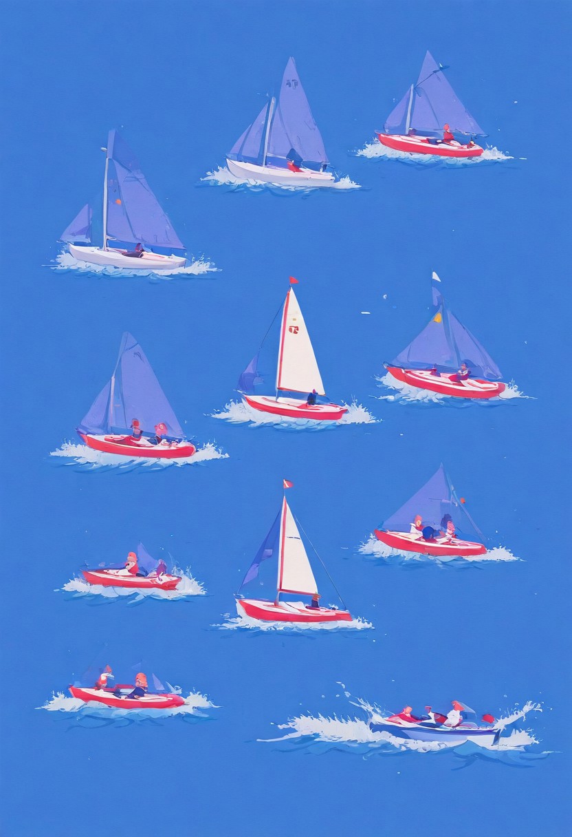 Absurdres, best quality, masterpiece, extremely aesthetic,
Dramatic cinematic scene,
 sailing a dinghy, sport sailing, sailing dinghy, gp14, (on a boat, sitting on the side of a boat, pulling ropes):1.9, sailor girl, sailing crew, 
(Sailing Dinghy, rudder, main sail, jib, mast, haliard, ropes, regatta, sport):1.5,
in heavy wind, dinghy race, fingerless gloves, leaning out, keeling, splashing water, waves,
Nylon, spandex, dear Lord, what's next?
Polyester, pin stripe, wet my appetite
Polka dots, see through, put me in a good mood
A-cup, D-cup,
Long hair, curly hair, fine curls, tiny torso, narrow shoulders, wide hips, tiny limbs, short limbs, 
Detailed background,
seductive, playful,
 dramatic angle, 
Heavily stylized vector illustration, fun, close-up, out of frame, stylish, exaggerated body proportions, huge head, head same size as body,
BaseB0b, minimalist vector illustration, Flatline, Flat vector illustration, sai1ing, over side,
