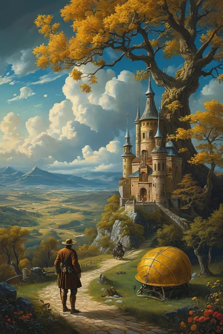 Baroque, Baroque, landscape,creator landscape, "portrait of walter white, anime fantasy illustration by tomoyuki yamasaki, kyoto studio, madhouse, ufotable, comixwave films, trending on artstation",
<lora:clear:0.15> style of Michael Cheval.
<lora:greg_rutkowski_xl_2:0.3> greg rutkowski,
clear <lora:tbh129-sdxl:0.3>,
<lora:extremely_detailed:0.7> extremely detailed ,
<lora:add-detail-xl:0.7>,, Fantasy painting art style, imaginative, dynamic composition, professional-grade execution, creates immersive world and landscape, painterly, epic, magical, dramatic, exuberant, grandeur, baroque art, oil painting art style from Renaissance period, masterful composition, Renaissance mood, renaissance oil painting, brush strokes, dramatic, exuberant, grandeur, baroque art