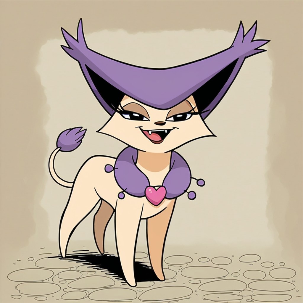 delcatty, feral, (((quadruped))), (((standing on four legs))), BREAK score_9, score_8, score_7, posing, (((girly))), (((long eyelashes))), (((female))), (((Disney))), flat colors BREAK ((((((front view)))))), (((looking at viewer))), (((looking straight ahead))), ((((smug)))), (((eyelashes))), (((wearing pink heart necklace with string))), tough, solo, happy, smirking, smiling, (((flirty))), feral, (((standing tall))), ((((((full body view)))))), standing confidently, (((smirk))), sneer, leering, (((open eyes))), (((open mouth))), sassy BREAK head held high, solo, legs apart