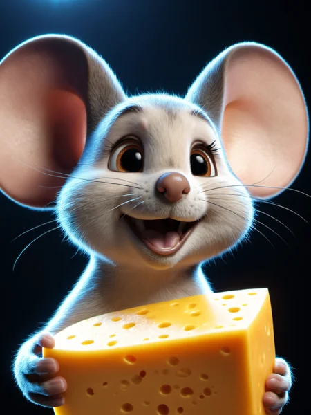 professional 3d model Mighty Mouse,cinematic reenactment,holding a large wedge of cheddar cheese above his head,flexing,smiling,glow effects,godrays,Hand drawn,render,8k,octane render,cinema 4d,blender,dark,atmospheric 4k ultra detailed,cinematic,Sharp focus,big depth of field,Masterpiece,colors,3d octane render,4k,concept art,trending on artstation,hyperrealistic,Vivid colors,extremely detailed CG unity 8k wallpaper,trending on CGSociety,Intricate,High Detail,dramatic, . octane render, highly detailed, volumetric, dramatic lighting