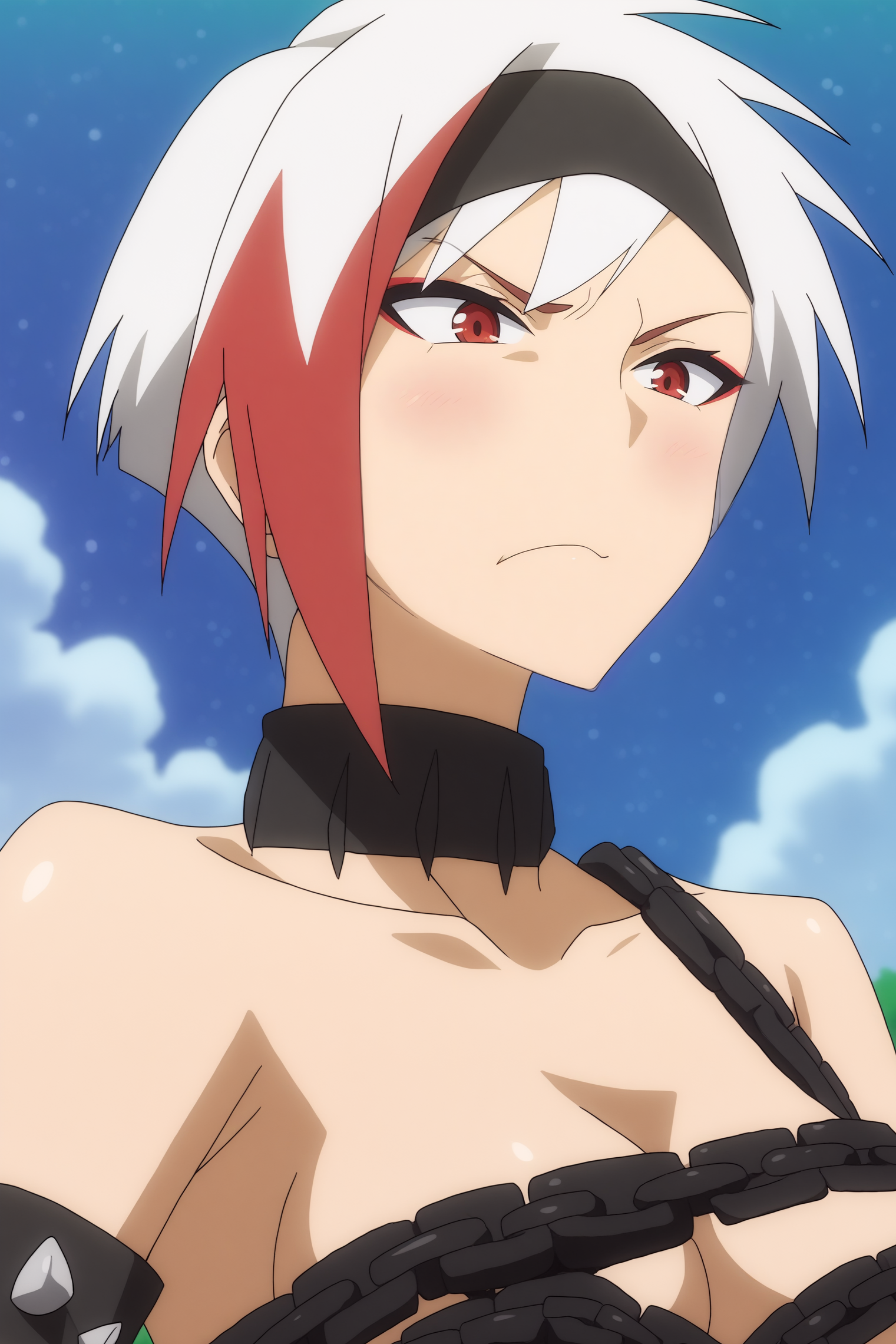 Valkyrie, anime coloring, upper body <lora:Shinchou_Yuusha-Valkyrie-PDXL:0.8>
