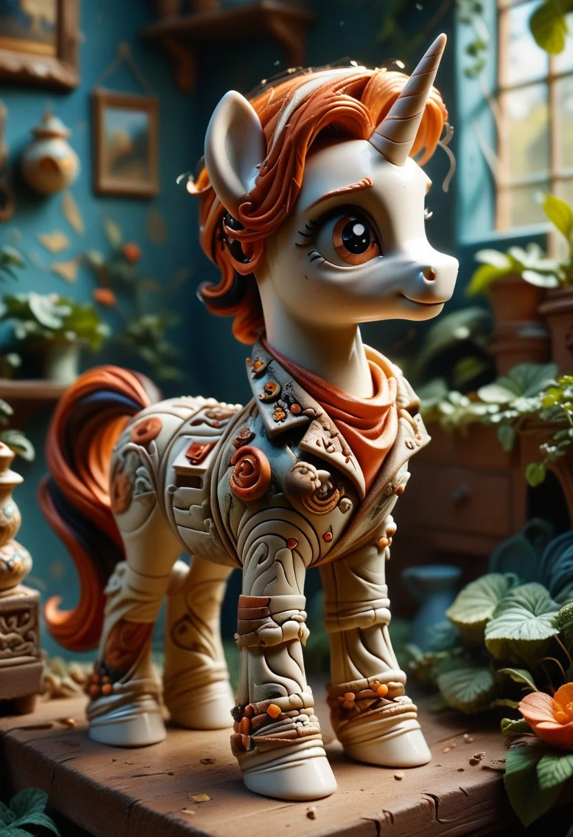 score_9, score_8_up, score_7_up, Realistic, BREAK,
World Morph (pottery), pony unicorn