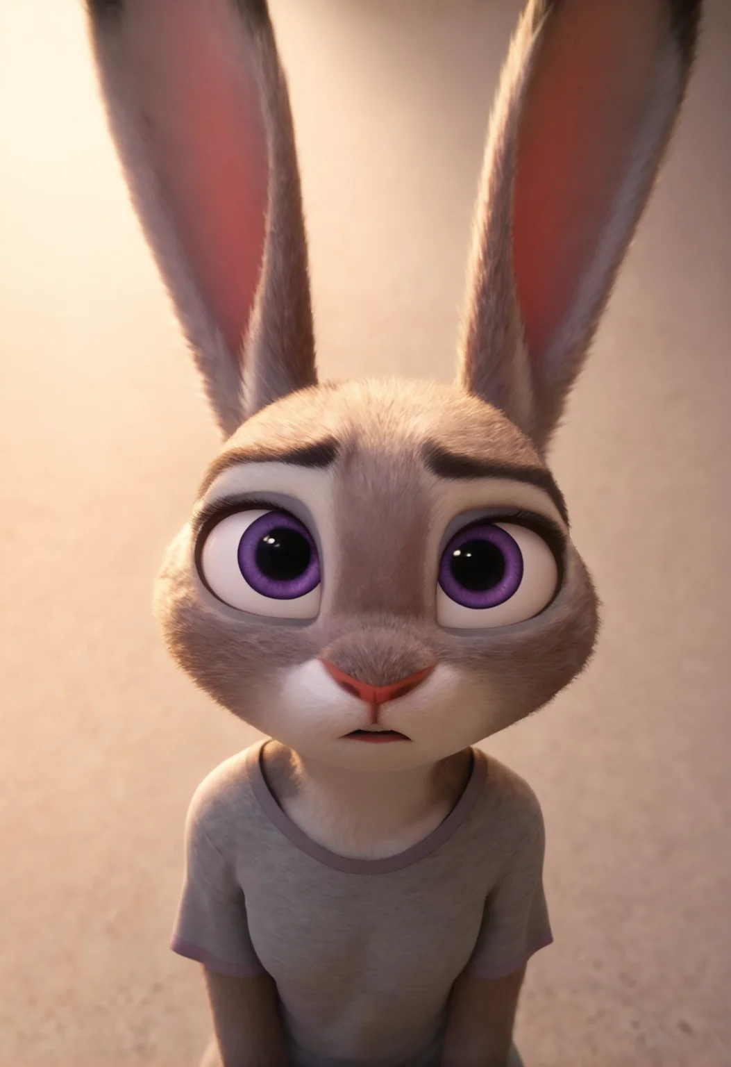 score_9, score_8_up, score_7_up, score_6_up, BREAK
source_cartoon, BunnyJudy, disappointed, grey shirt, from above, ears down, posing, upper body, looking at viewer<lora:judyhopps:0.65>