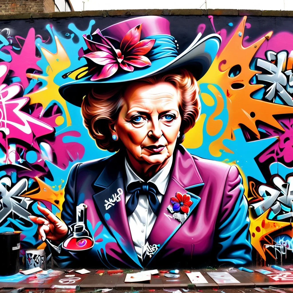 trendy younger margaret thatcher  masterpiece graffiti Jed-Gr4ff1t1,