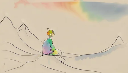 Positiv Clip L
, 1girla boy sitting on a rock looking at the sky and mountains with a full moon in the background, with a rainbow colored sky
Positive Clip G
, 1girla boy sitting on a rock looking at the sky and mountains with a full moon in the background, with a rainbow colored sky
---------