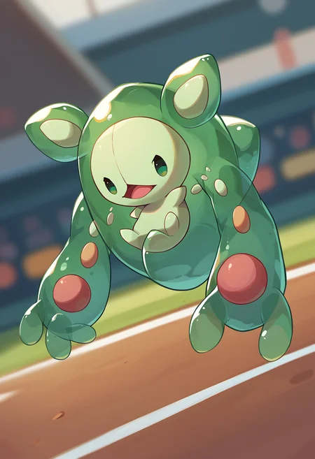 score_9, score_8_up, score_7_up, score_6_up, source_furry, solo, dof, full-length portrait, blurred background, <lora:POKEMON_REUNICLUS:1> rueniclus, pokemon (creature), goo_shell, transparency, cute, cinematic, dynamic angle, motion blur