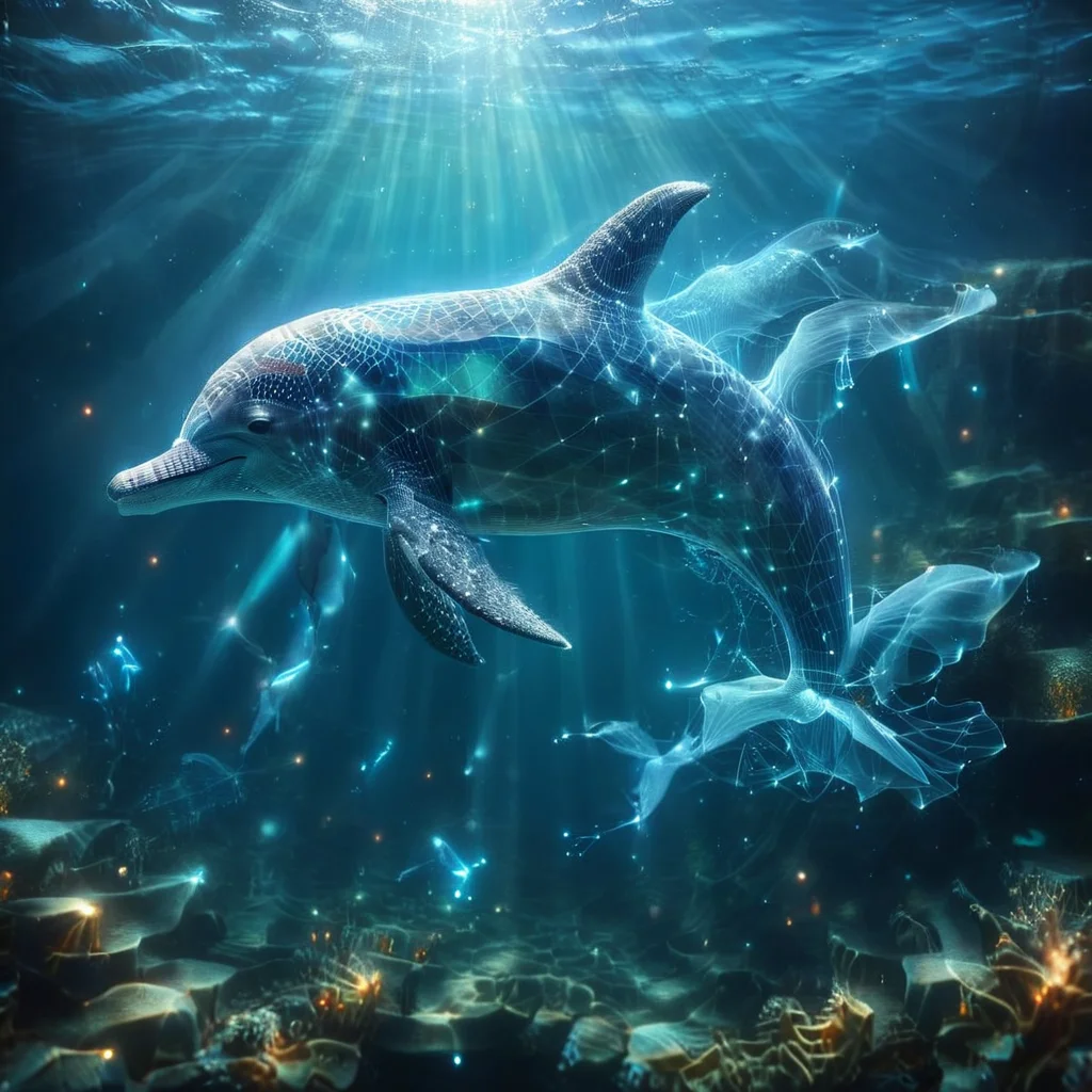 a noc-wfhlgr dolphin, ocean, <lora:noc-wfhlgr2:1.2>