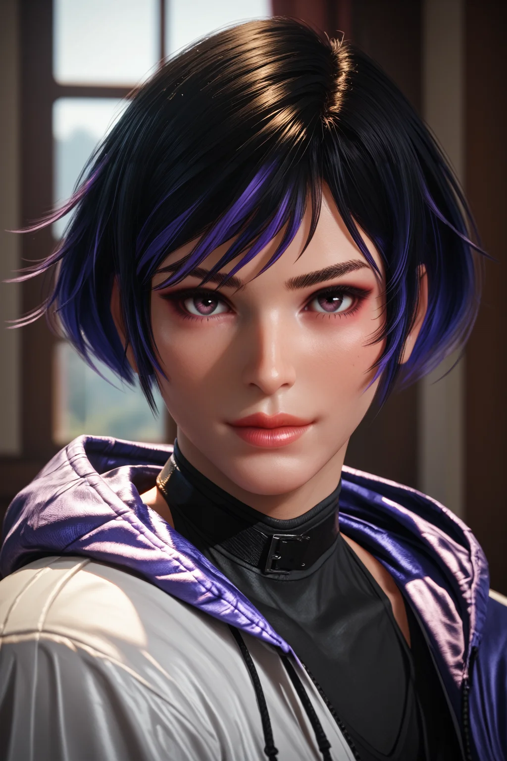 score_9, score_8_up, score_7_up,
<lora:TKReina:1.0>
TKReina, 1girl, black hair, purple hair, multicolored hair, looking at viewer, portrait