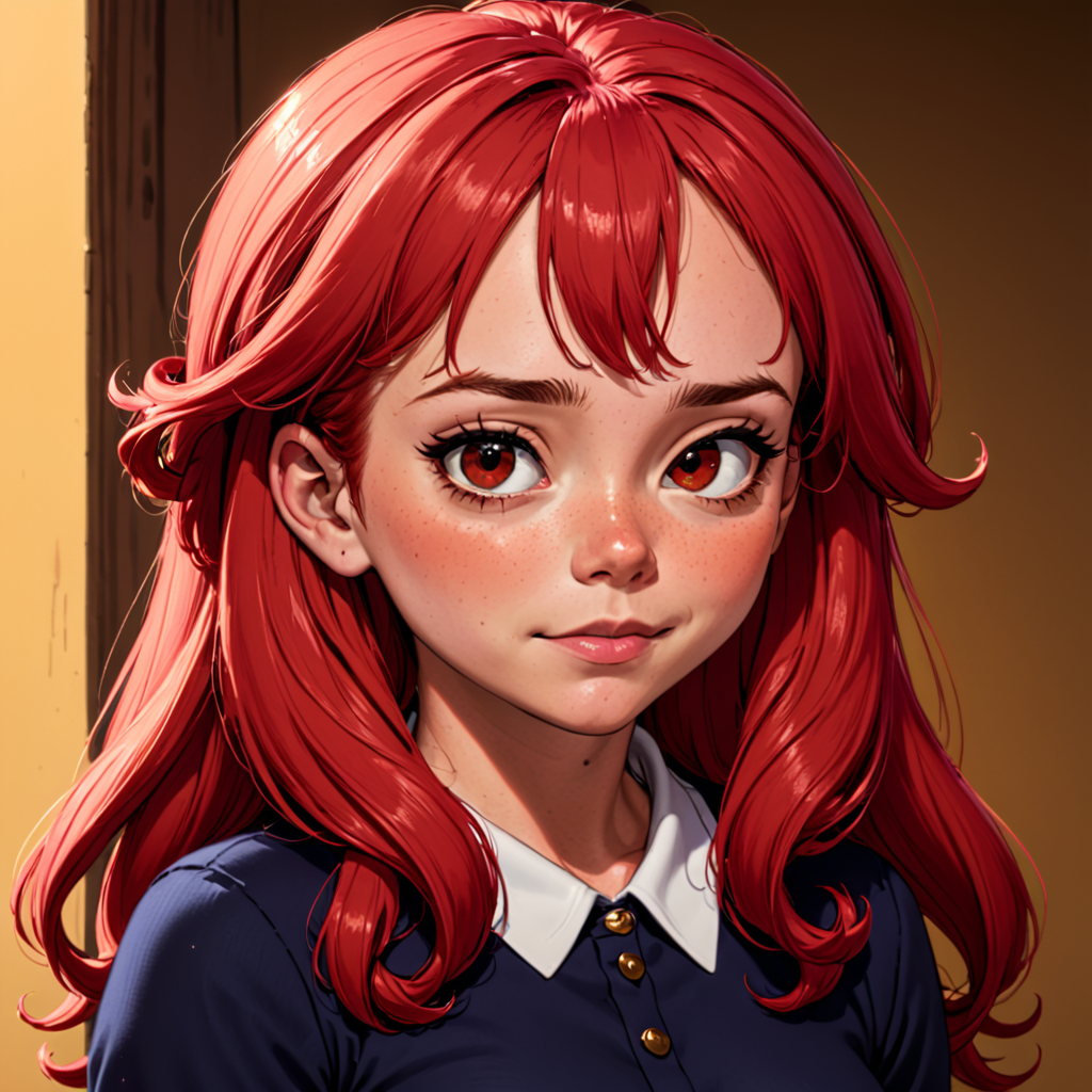 sdgen 1girl, cute, red hair, masterpiece, detailed, clear,  (sdgen_ti:0.9)