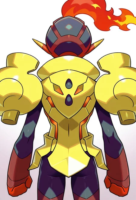 pokemon, armarouge, back view, cowboy shot