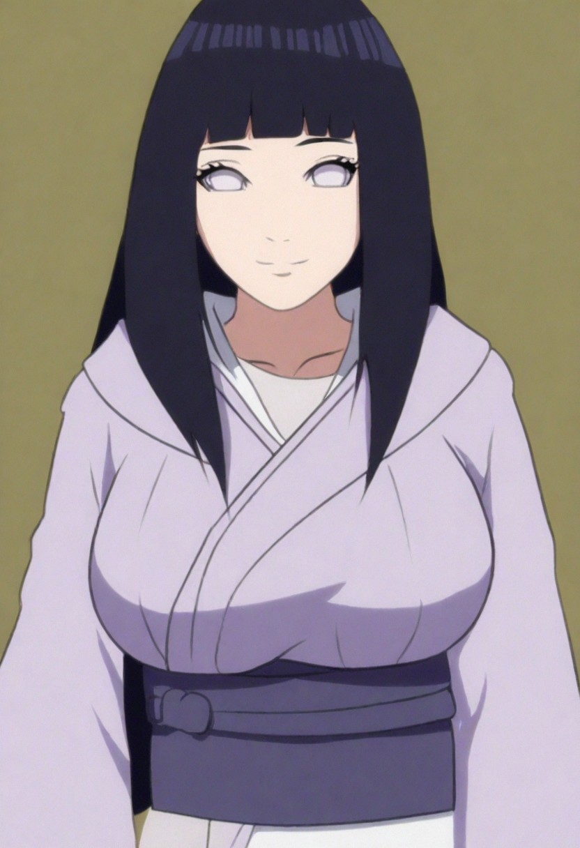 1girl, hyuuga hinata, long hair, black hair, white eyes, large breasts, perfect body, alta resolución, anatomically correct , The best quality, details, high quality, masterpiece, smile,, top quality, vibrant, Very Aesthetic, High Contrast , Semi-realistic, 1 girl, solo, simple background, kimono, smile,