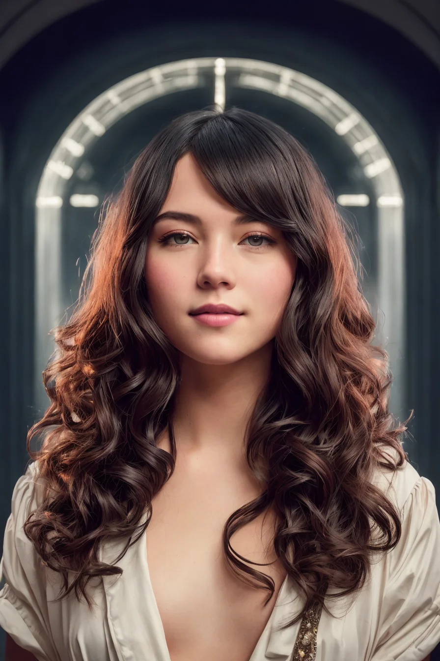 teacher, cheeky smile, detailed savannah, long wavy black hair, by Mark Citret, Guillermo Espinosa, by Carl Frederik von Breda, Ed Benedict, Sebastian Errazuriz, Colin Campbell Cooper. steampunk, negative space, colorgraded, Cinematic film still, analog style, RAW photo, hyper real photo, ultrarealistic uhd faces, 8k uhd, dslr, soft lighting, high quality, film grain, Fujifilm XT3, photographed on a Olympus XA2 Camera, 50mm lens, F/2.8, HDR, hyper-realistic, colorgraded, volumetric lighting, volumetric fog, moist, shallow depth of field, reflections, absurdres, fashion shot, psychedelic, Thomson MO5 color palette, Modular constructivism, [vibrant, vivid], realistic, pretty hand, Cinematic composition, editorial cover art