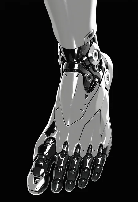 masterpiece, best quality, amazing quality, intricate detail, highly detailed,
<lora:ArmorPunkILLUSTRIOUS:1> arm0rpunkv4
mechanical_feet, simple background, monochrome, greyscale, feet, toes, no humans, black background, foot focus