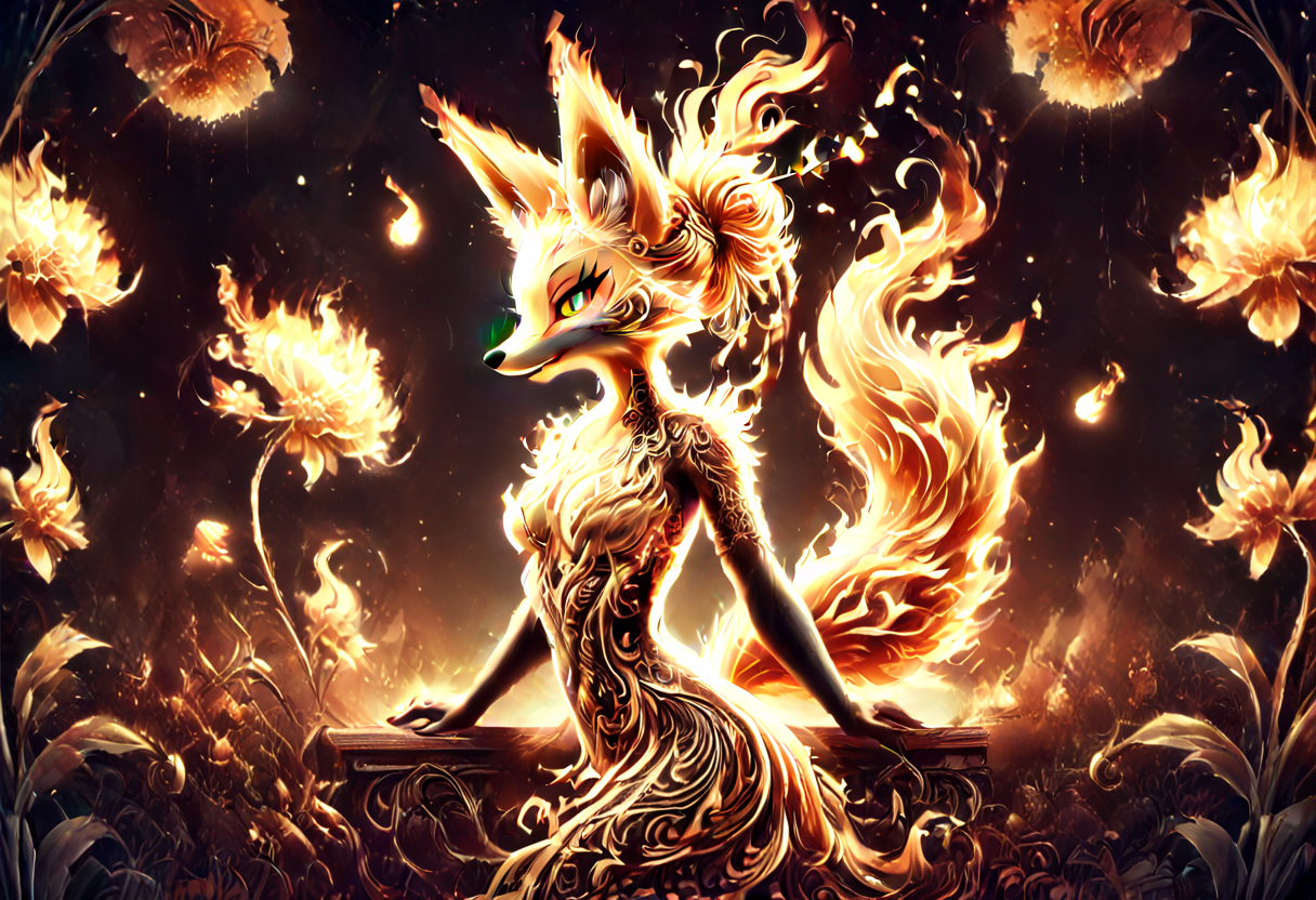 Score_9, score_8_up, score_7_up, high quality, 4k, 8k, extremely detailed, (flamestyle), profile picture, ((anthro fox girl)), japanese setting <lora:OtherStyle_03:0.8> <lora:Flame_Style:1>