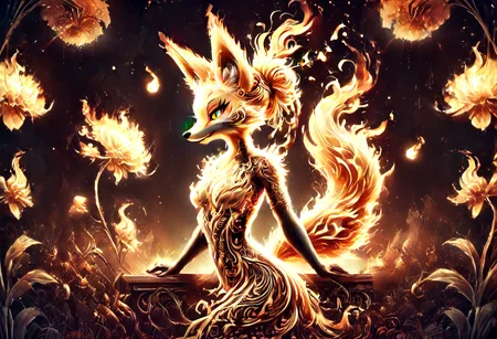 Score_9, score_8_up, score_7_up, high quality, 4k, 8k, extremely detailed, (flamestyle), profile picture, ((anthro fox girl)), japanese setting <lora:OtherStyle_03:0.8> <lora:Flame_Style:1>