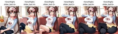 score_9, score_7_up, 1girl, rosa \(pokemon\), sitting, looking at viewer, crossed legs, <lora:thighs slider_last:-6>