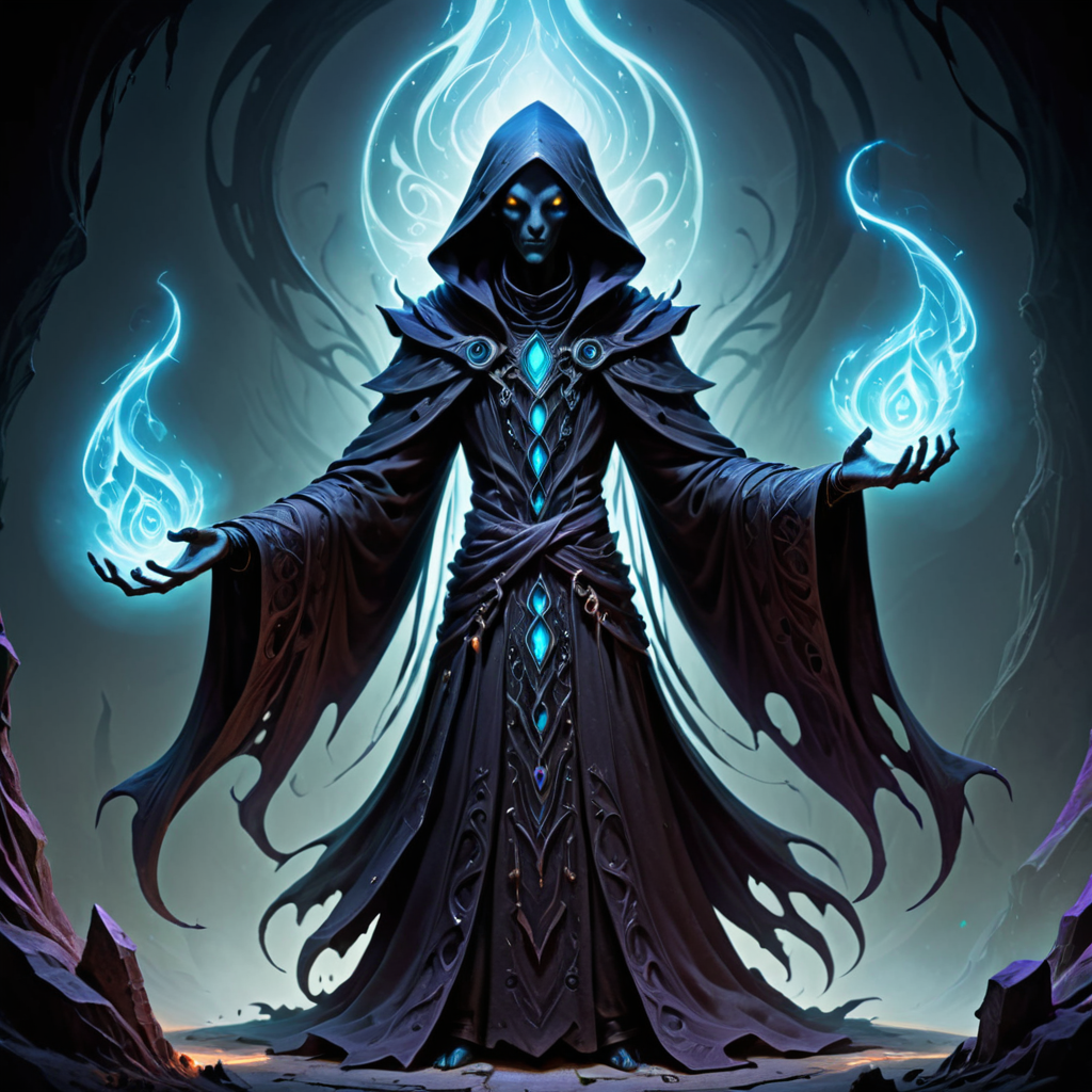 <lora:artfullyALIENSHADOWANDER_SDXL_V1:1>,  character concept, shadow sorcerer, smoky aura, vestments of dark shadow, amulet of despair, orbdrin